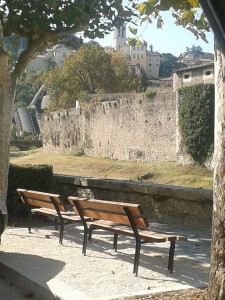 Le panchine arrivate in via Cacciatori delle Alpi da piazza D'Armi